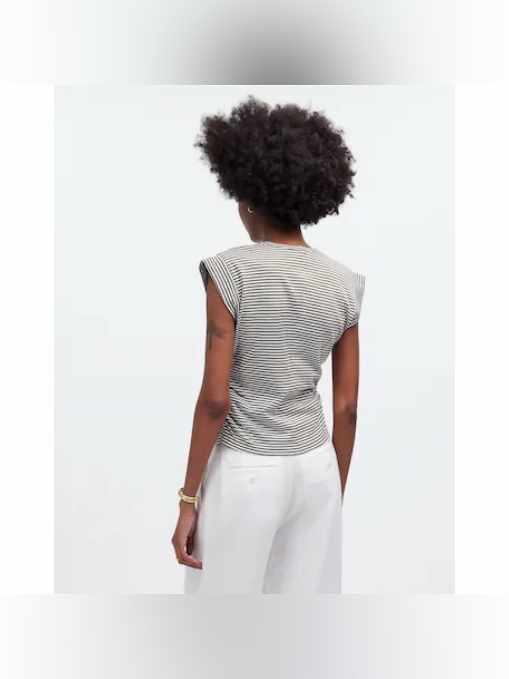 Madewell Side-Cinch Stripe Muscle Tee - Picture 6 of 6